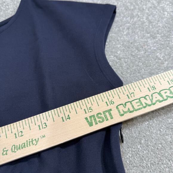 Quince NWT Ultra Stretch Ponte Cap Sleeve Dress Navy Blue Sheath Sml Classic - Picture 14 of 14